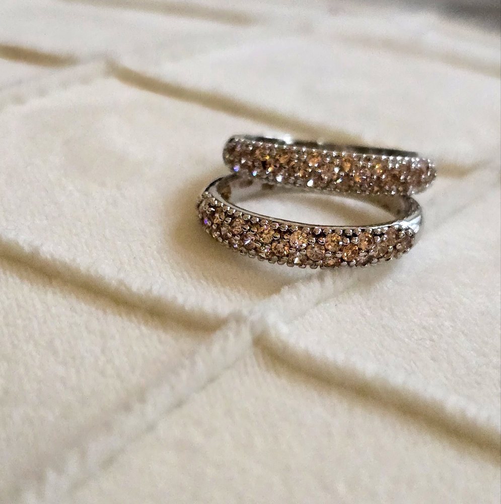 Elegant Bomb Party Silver and Peach Women's Ring Set